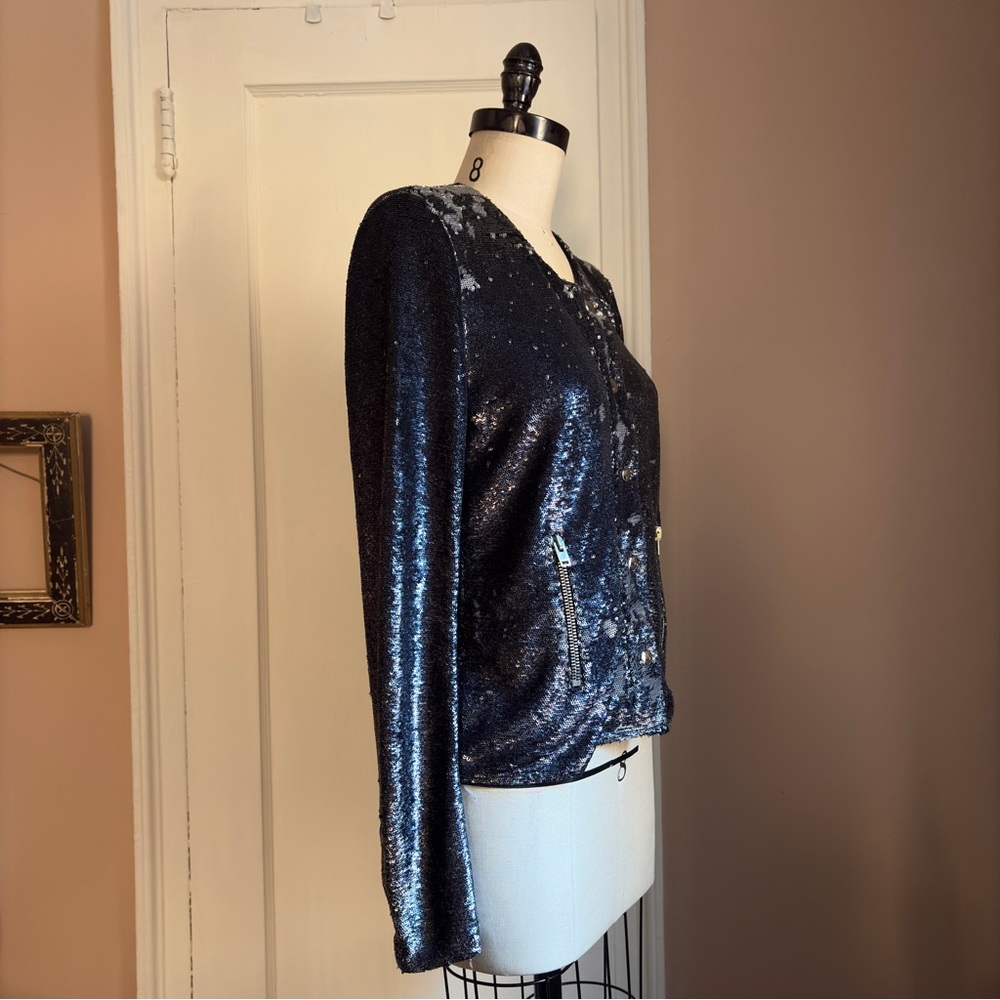 🥀 IRO Agnettespe Black & Silver Sequin Jacket | EU 40 🥀
